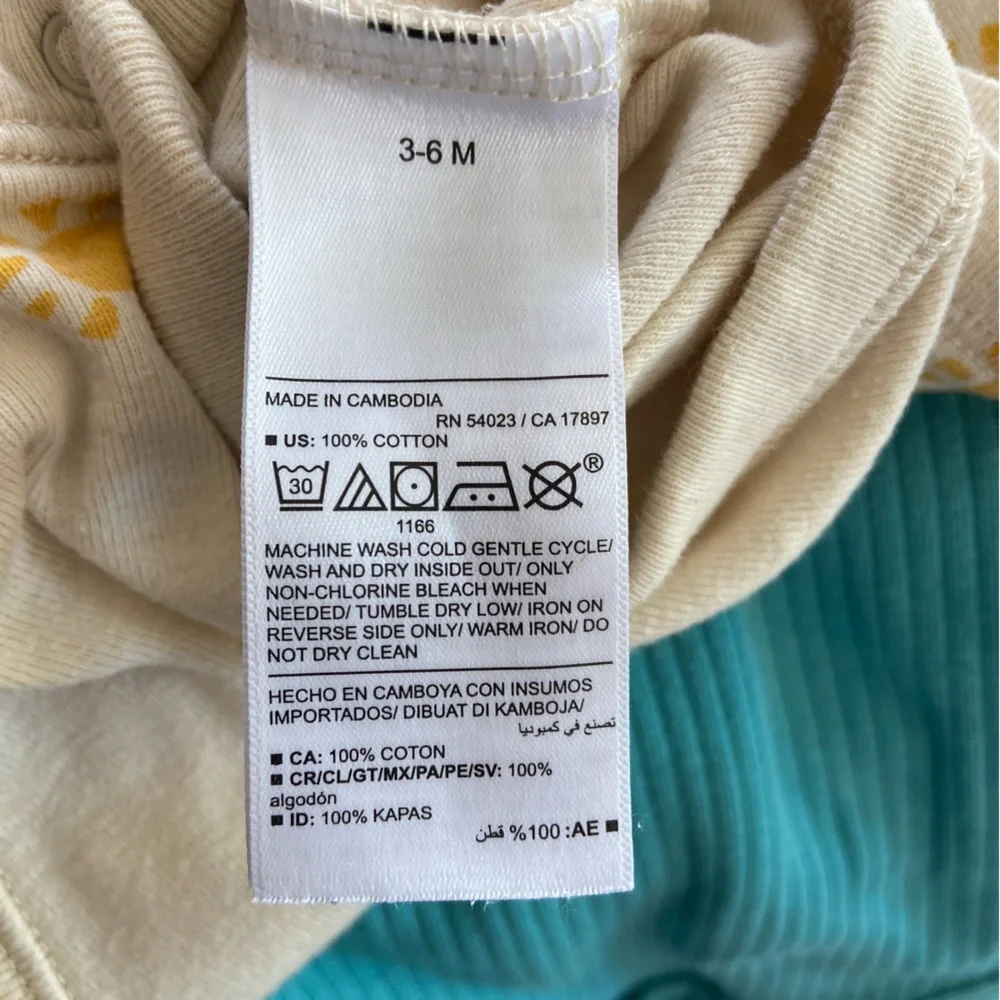 Old Navy Sun 3-6m Short Sleeve Onesie Yellow Tan Summer